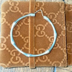 Gucci  silver bamboo large hoop earrings